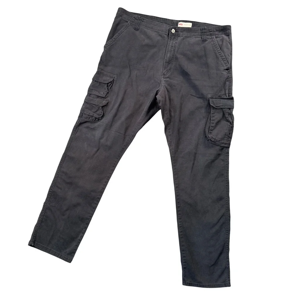 Wrangler Mens Black‎ Cargo Pants Regular Taper Gorpcore Utility Workwear 41x31